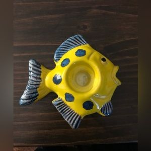 Vintage!! Mid Century Modern Italian Pottery Ceramic Votive or Candleholder